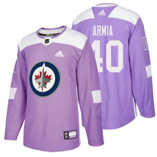 #40 Joel Armia Purple Hockey Fights Cancer Authentic Jersey