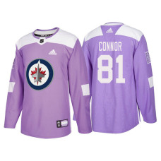 #81 Kyle Connor Purple 2018 Authentic Hockey Fights Cancer Jersey