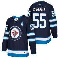 #55 Mark Scheifele Navy 2018 New Season Home Authentic Jersey With Anniversary Patch
