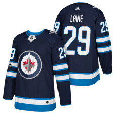 #29 Patrik Laine Navy 2018 New Season Home Authentic Jersey With Anniversary Patch
