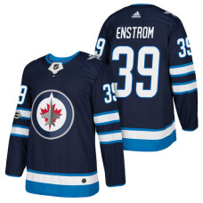 #39 Toby Enstrom Navy 2018 New Season Home Authentic Jersey With Anniversary Patch